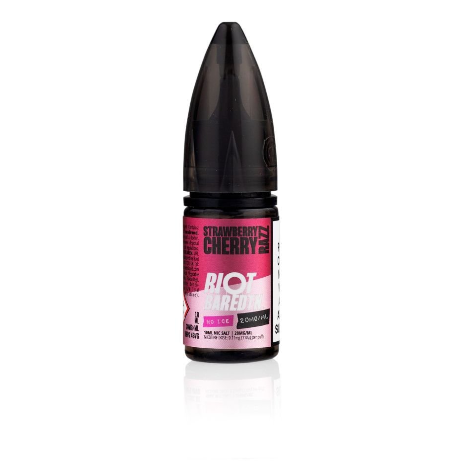 Riot E-Liquid Strawberry Cherry Razz Bar EDTN No Ice 10ml Nic Salt E-Liquid